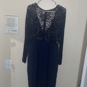 Navy lace topped jumpsuit from Pretty Little Thing